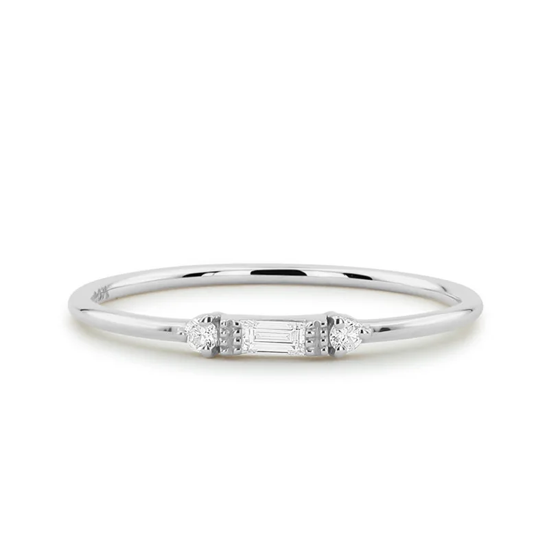 Квадратное кубическое циркониевое маленькое женское кольцо обручальное кольцо розовое золото цвет микро проложили женское кольцо на палец для вечеринки ювелирные изделия DBR148 - Цвет основного камня: Silver Clear