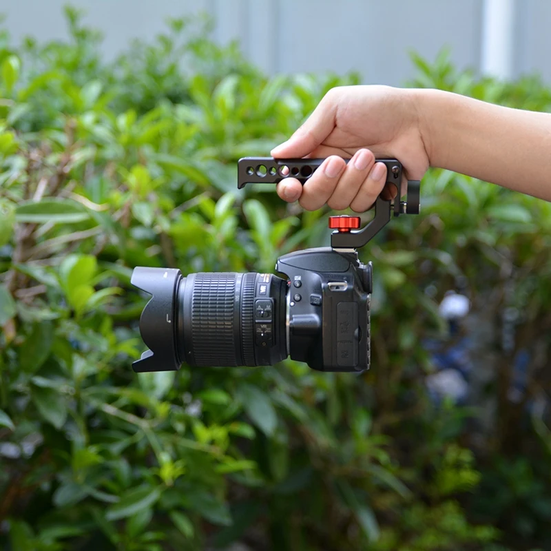 

Top Handle Grip Hot Shoe Cold Shoe Handle with Anti-Off Designed Cold Shoe Adapte Clamp DSLR Camera