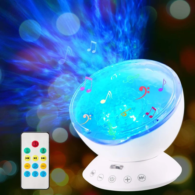 Decorative Night Light Kids LED Projection Night Light Remote Control Ocean Wave Projector With Music Player For Gifts Idea 1