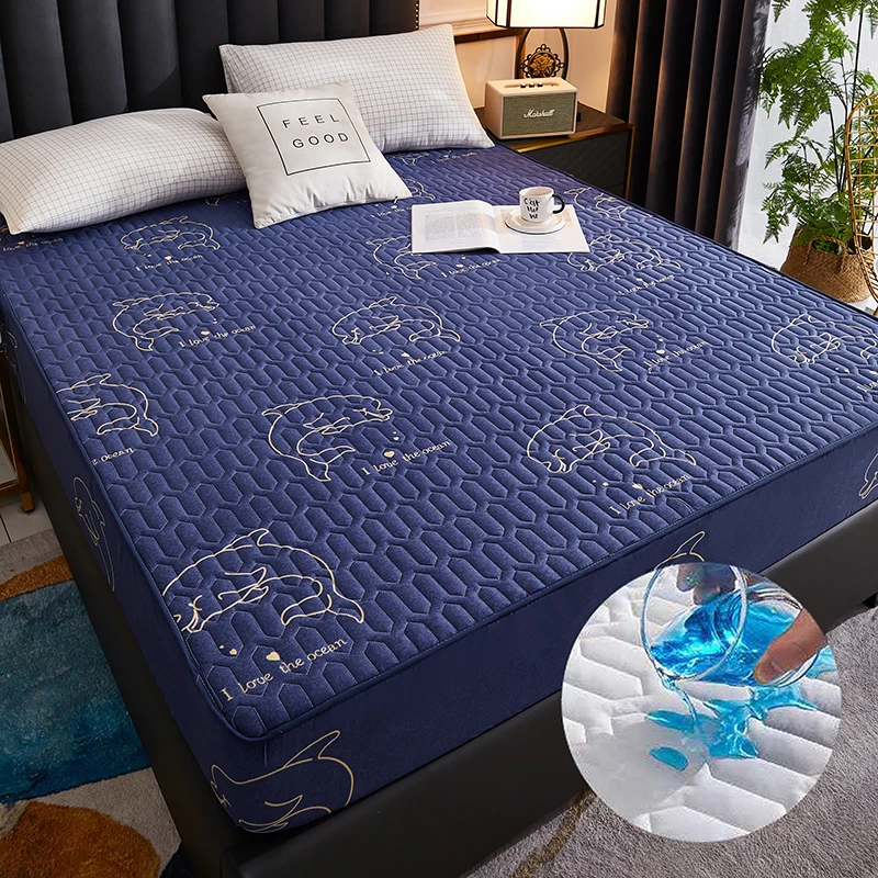 Waterproof Thickened Quilted Mattress Cover Fitted Sheet For Pregnant Women Children 2 Pillowcase Bed Set | Дом и сад