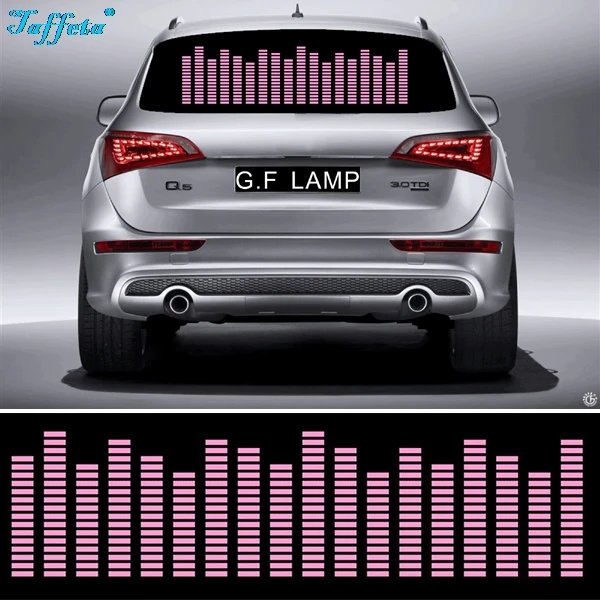 70*16CM Equalizer Glow Music Rhythm LED Lamp Pink Colors Flash Car Sticker EL Sheet Audio Voice | Автомобили и мотоциклы