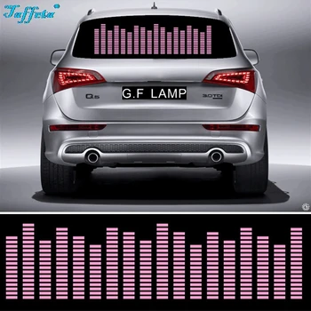 

70*16CM Equalizer Glow Music Rhythm LED Lamp Pink Colors Flash Car Sticker EL Sheet Audio Voice Rhythm Lamp