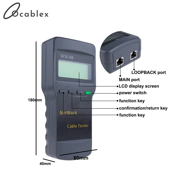 Бесплатная доставка SC8108 Портативный Многофункциональный ЖК-дисплей Беспроводной сетевой тестер метр и LAN телефонный кабель тестер & метр