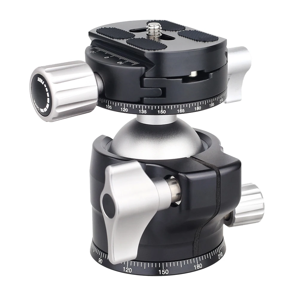 Low Profile Ball Head 360 Degree Rotatable Tripod Head DSLR Cameras PB40 Double Panoramic ballHead Tripods Monopods tripod ball head camera panoramic head