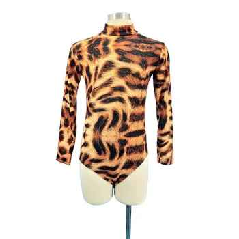

Girls Leopard Print Long Sleeve Latin Dance Leotard Gymnastics Leotards Wholesale