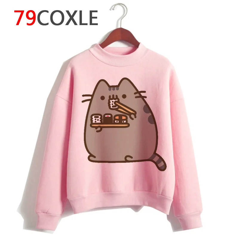 Pusheen Кошка harajuku Толстовка Женская корейский стиль Повседневная Толстовка негабаритных женская одежда с капюшоном Забавный kawaii графический - Цвет: 1414