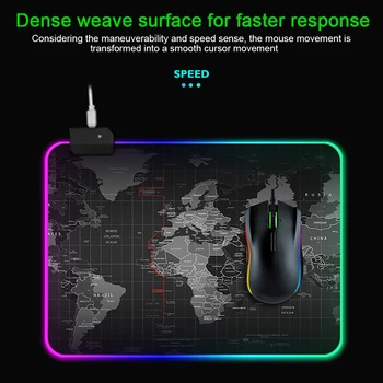 

USB Port Accessories Desk Mat Home Office Extra Large World Map Extended PC Computer For Gamer Non Slip RGB Gaming Mouse Pad