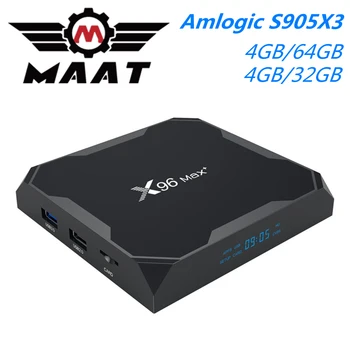 

MAAT Amlogic S905X3 Smart Android 9.0 TV Box X96Max+ 4GB 32GB Quad Core 8K Dual Wifi Youtube H.265 HDR Set Top Box X96 Max Plus