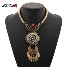 LZHLQ модное женское ожерелье винтажное массивное ожерелье s Подвески богемные листья ювелирные изделия с кистями аксессуары 9 цветов
