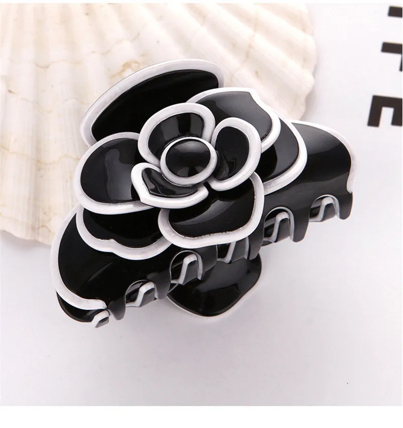 Acetate Camellia Hair Claw Clip Clamp For Women Girl Flower Handmade French Fashion Head Accessories Mujer Wholesale hair clips for fine hair