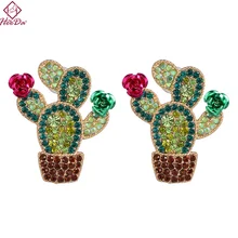 Новинка года, уникальные реалистичные серьги-гвоздики в форме растения для девочек, женские милые забавные Серьги С КАКТУСОМ, модные ювелирные изделия, аксессуары для женщин