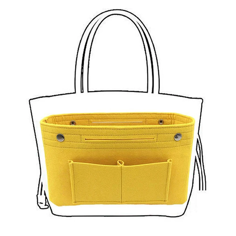 Ladies Fashion Handbag Storage Bag Wallet Insert  Felt Multi Pocket Handbag Utility Bag Durable practical  convenient household