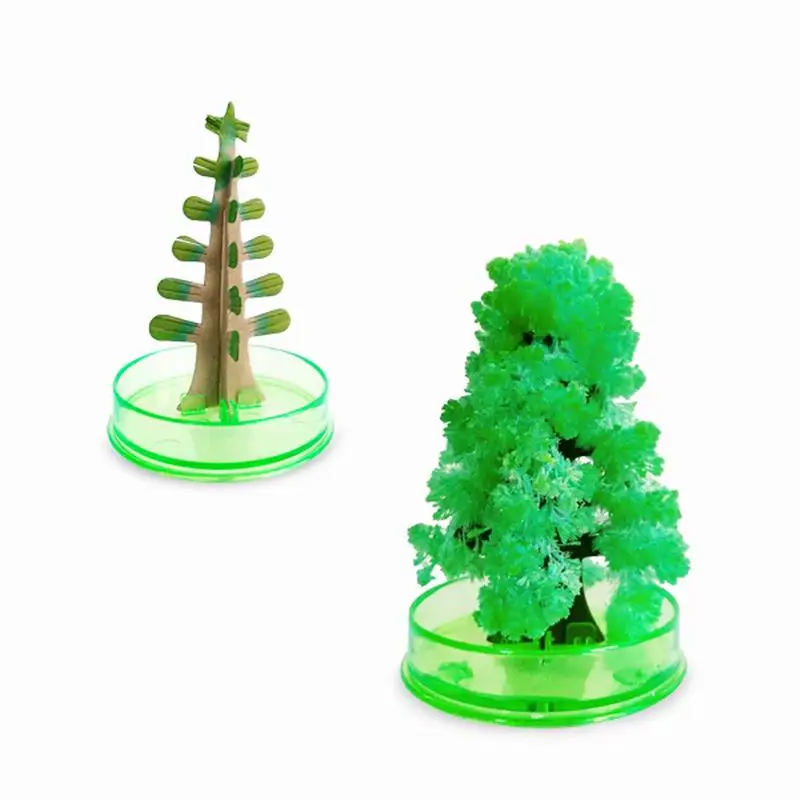 2020 9x6cm Mini Green Magic Growing Paper Trees Toy Magical Grow Christmas Tree Hot Funny Science Baby Toys For Children Novelty 2019 110mm h 5 asst hot diy magic growing paper princess tree grow dress trees christmas anti stress relief toys novelty funny
