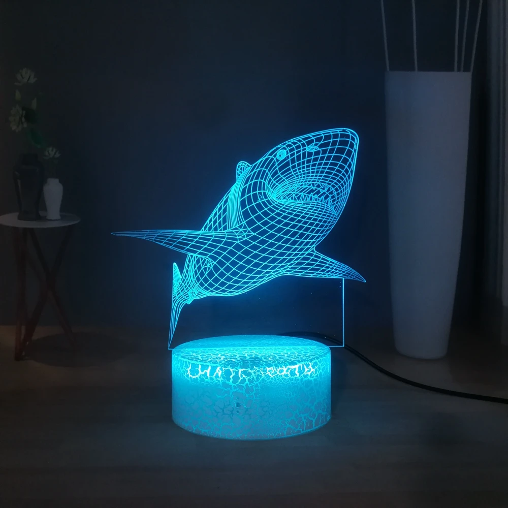 Самый свирепый морской животный креативный Настольный светильник Shark USB