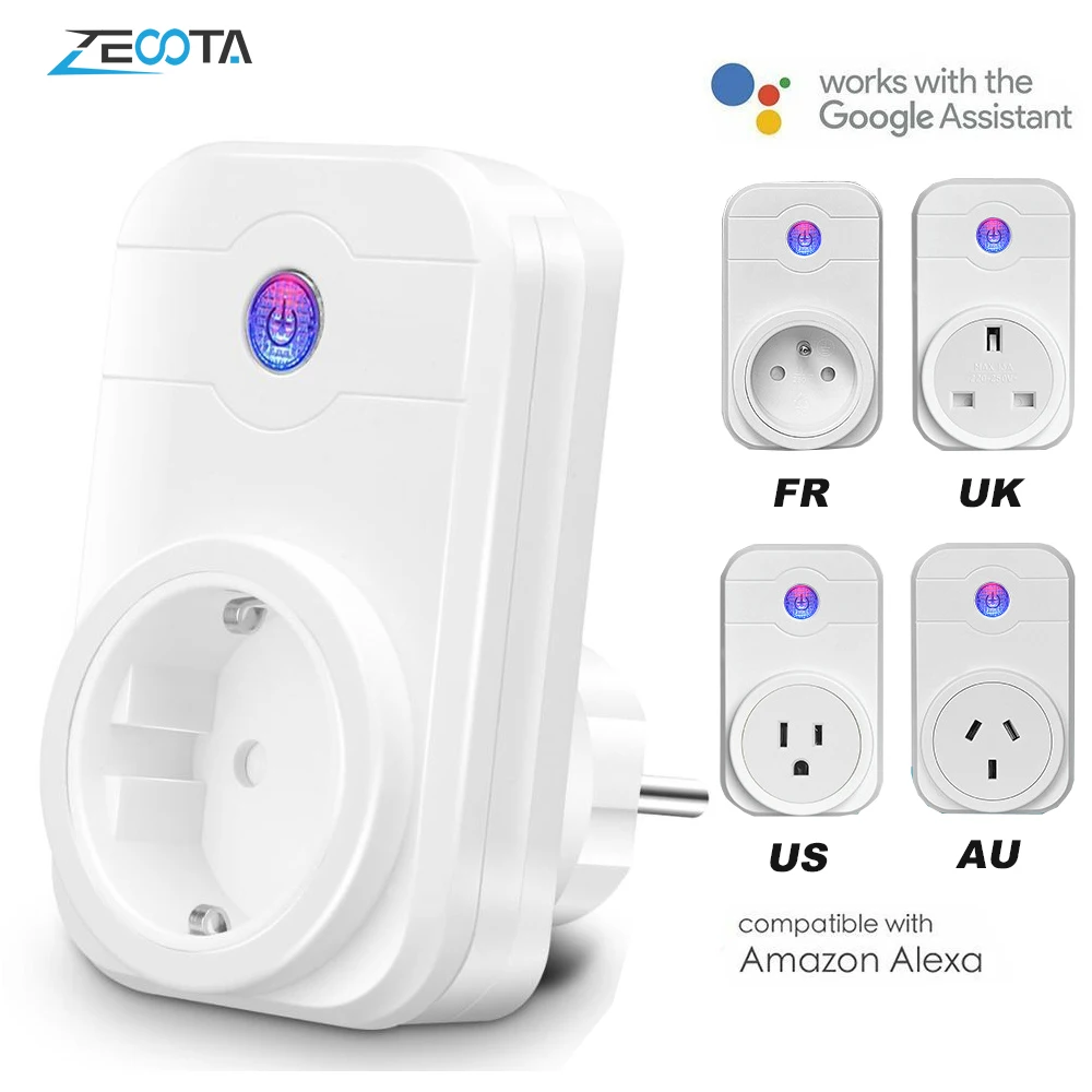 Умная вилка с Wi Fi электрическая розетка адаптер для
