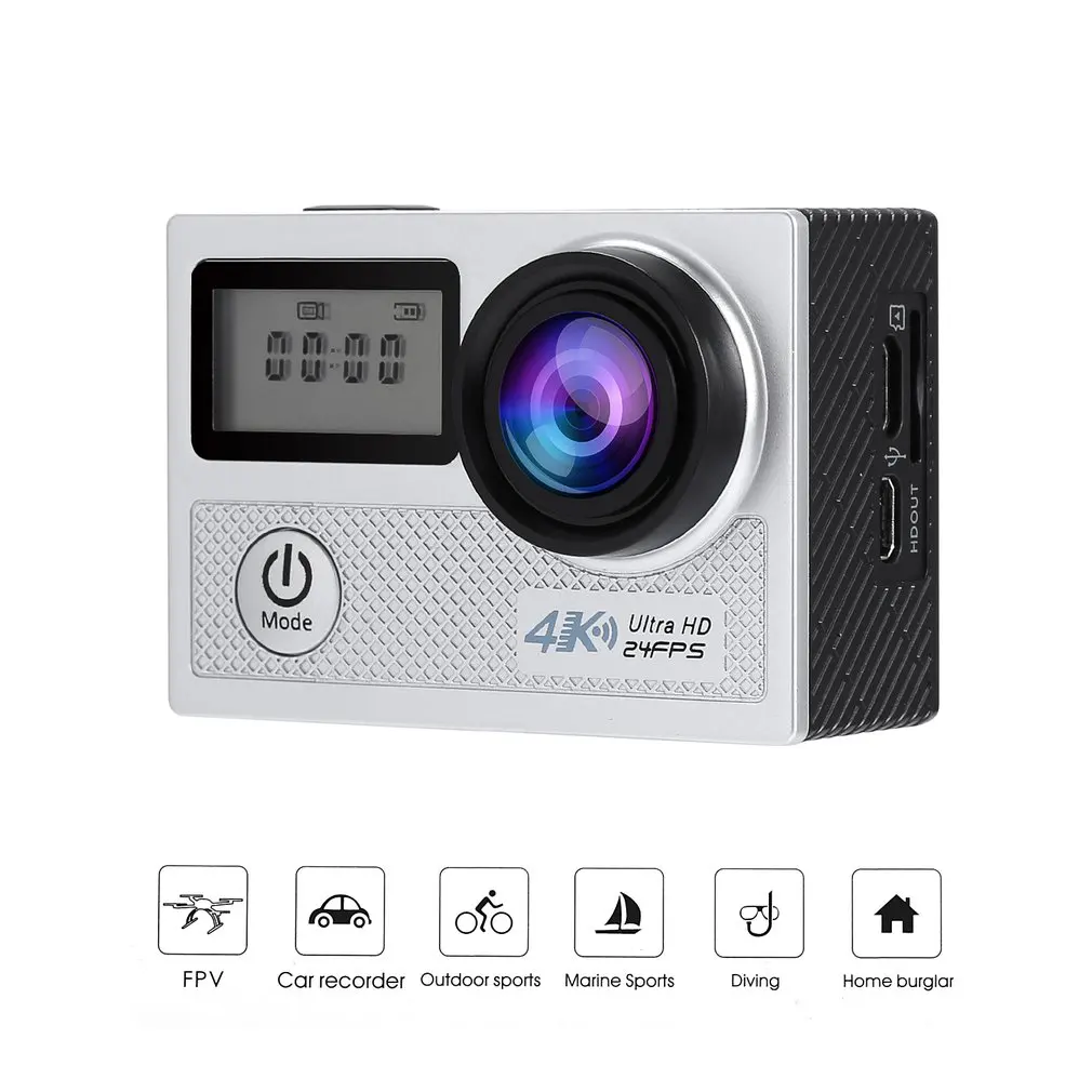Sport Cameras 4k Ultra HD Wifi 2.0 Inch 170 wide Angle Lens Waterproof Sports Dv Outdoor Diving Bicycle Camcorder