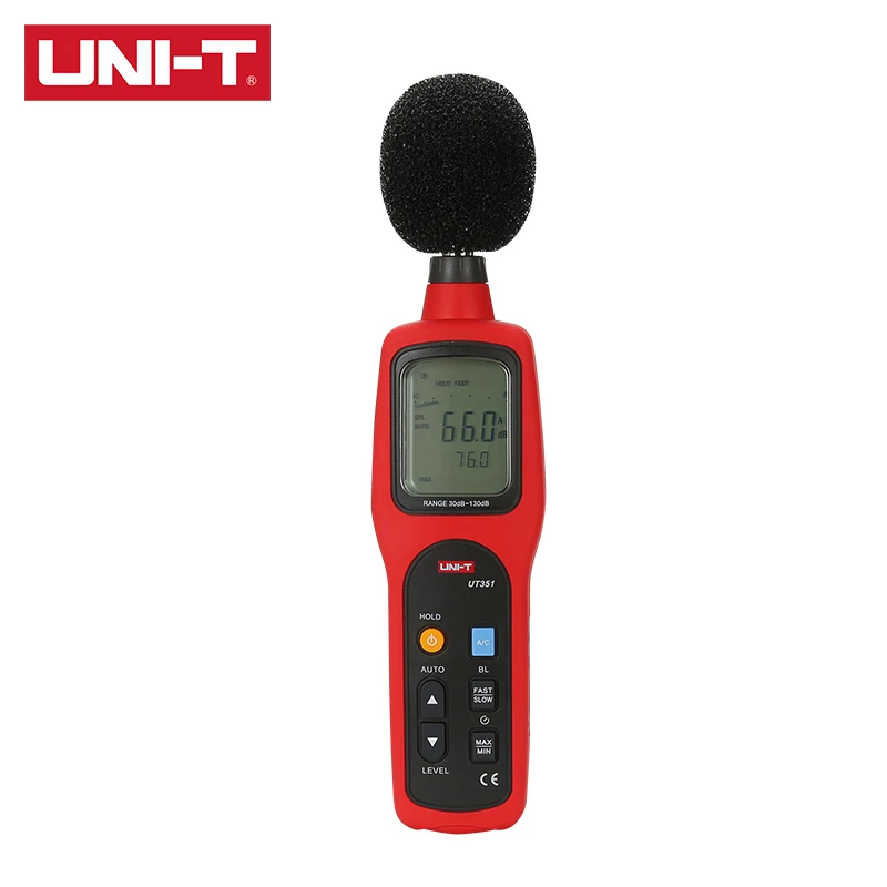 UNI T UT351 измеритель уровня звука (30 130 дБ) аналоговый сигнал переменного/постоянного тока выход