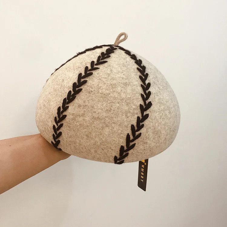 01910-wei японский дизайн шерсть Теплое зерно Дамский берет Кепка женская для отдыха тыква шляпа