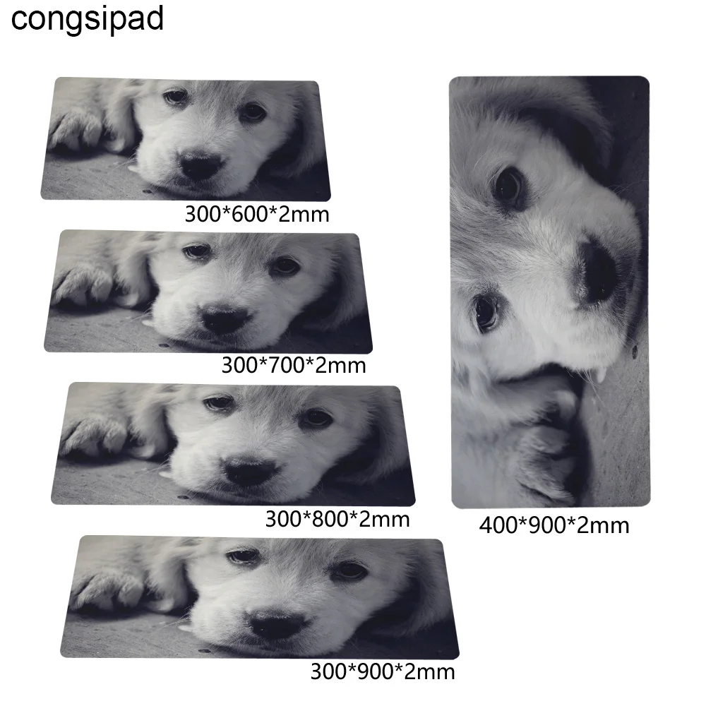 Congsipad коврик для мыши на стол, оптические мягкие обои, Sad Eyes Dog 300X700X2 мм и 400X900X2 мм, Новое поступление, супер большой коврик для мыши