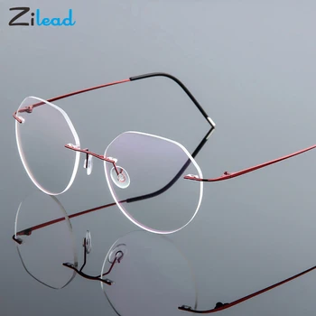 

Zilead Retro Rimless Titanium Alloy Metal Round Glasses Frames Ultra Light Folding Clear Lens Myopic Spectacles Frames Unisex