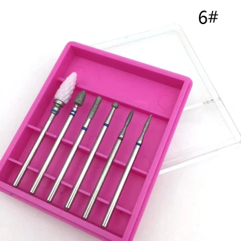 

6Pcs Diamond Nail Set Milling Cutter For Manicure Rotary Burr Clean Bits Electric Machine Art Accessory