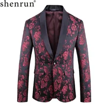 Shenrun Herbst Winter Männer Blazer Hochwertige Jacquard Stickerei Bräutigam Smoking Jacken Sänger Partei Prom Männlichen Bühne Kostüme(China)