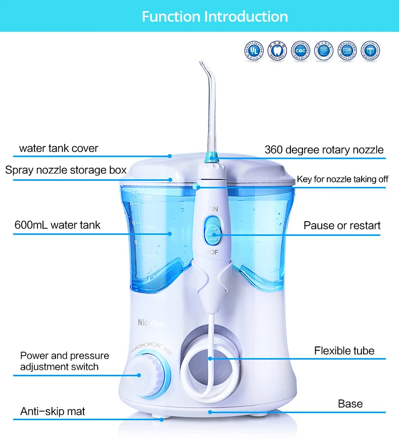 multifuncional água dental flosser jato irrigador dental kit de cuidados dentários água mais limpa picareta com bocais