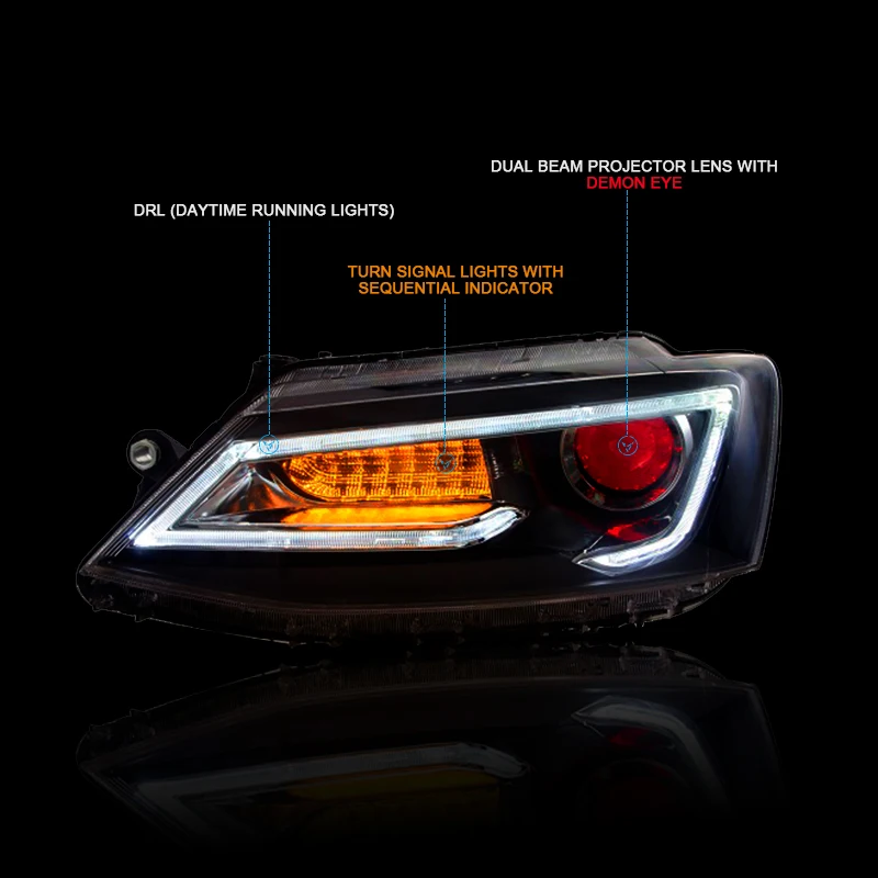 CNSUNNYLIGHT для VW/Volkswagen Jetta 2011/2012/2013/2014 Автомобильные фары в сборе w/светодиодный DRL
