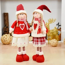 Christmas Gilr Dolls Cute Xmas Figurines Merry Christmas Toys Gift for Girl Tree Ornament Navidad Decoraciones Para El Hogar