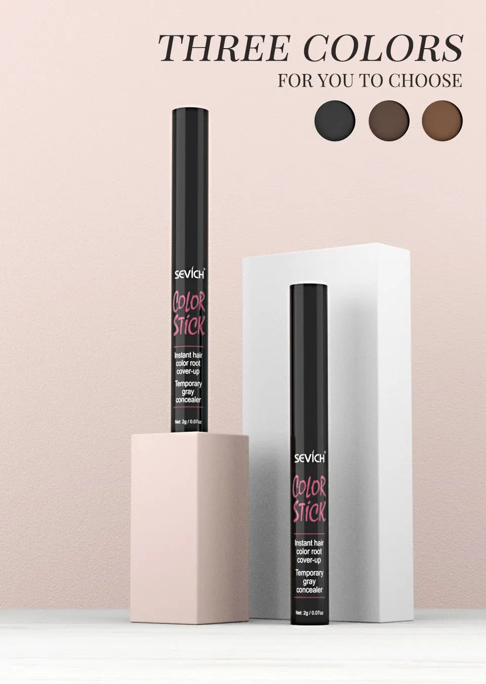 Sevich Hair Root Cover-Up Pen 3 Colors Hairline Contour Powder Waterproof Hair Shadow Powder With Puff For Edge Control Makeup