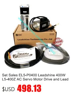 EL5-P0200 Leadshine 400 W L5-400Z AC привод с серводвигателем и 200 Вт Leadshine AC Серводвигатель ACM6002L2H-B0-D-SS с кабелями Connecor