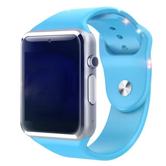 Новые смарт-часы из нержавеющей стали с Bluetooth для женщин и мужчин, спортивные водонепроницаемые Смарт-часы, светодиодный цветной сенсорный экран, часы с поддержкой SIM TF - Цвет: Синий