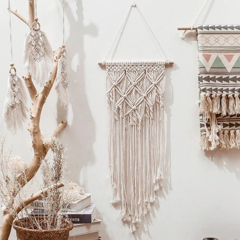 

Bohemian Room Geometric Macrame Woven Wall Hanging Boho Chic Tapestry Art Beautiful Apartment Dorm Room Decoration