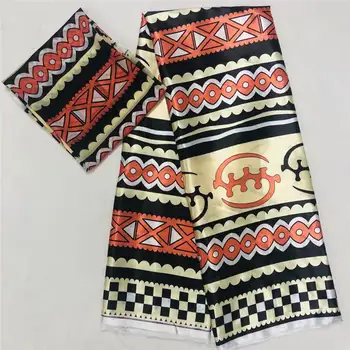 

Wholesale satin silk fabric Fashion african wax pattern design Eco-Friendly silk fabric for Party Dress 100% Cotton silk!DF70901