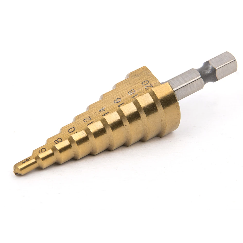 3pcs HSS Steel Titanium Step Drill Bits 3-12mm 4-12mm 4-20mm Step Cone Cutting Tools Steel Woodworking Wood Metal Drilling Set 3pcs HSS Steel Titanium Step Drill Bits 3-12mm 4-12mm 4-20mm Step Cone Cutting Tools Steel Woodworking Wood Metal Drilling Set