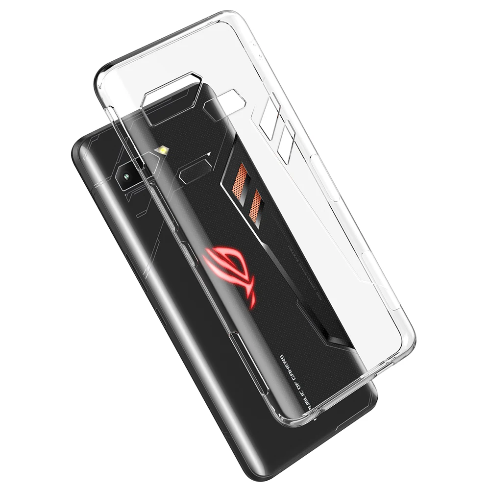 Rog Phone 2 прозрачный чехол мягкий черный силиконовый чехол для Asus ZS660KL ROG Phone II 2 Black Coque Fundas Cover 6,5" Coque Fundas