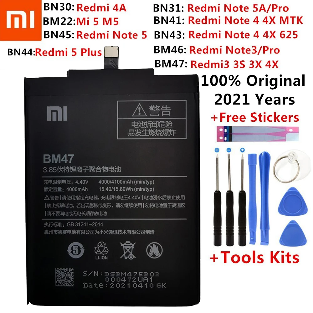 Аккумулятор XiaoMi для Xiaomi Redmi Note 2 3 3S 3X 4 4X 4A 5 5A 6 6A 7 Pro Plus Mi6 Mi4c Mi5 Mi 5X 5S | Мобильные