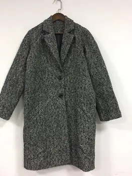 

Women Sweater 2019 Autumn and Winter New Style Double-row Button Lapels Coat