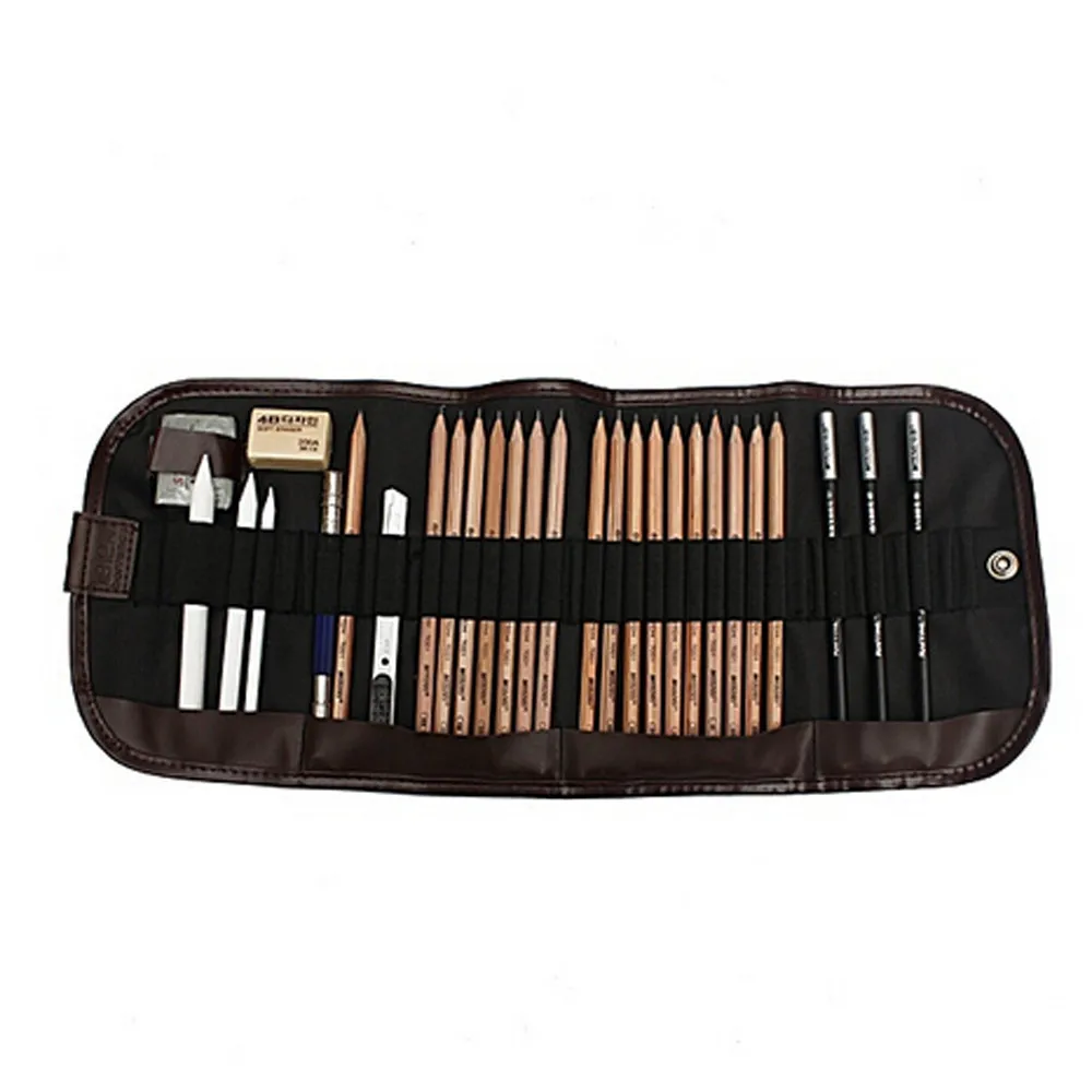 

18pcs Sketch Pencil Drawing Set Pencils Eraser Knife Extender Paper Pen With Bag dibujo profesional lapices de carbon pencil Q70