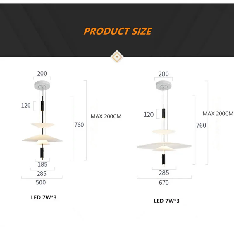 Description Picture 2 of itemNordic Acrylic Umbrella LED Pendant Lights UFO Shape Hanglamp Spain Art Designer Living Room Restaurant Hanging Light Fixtures