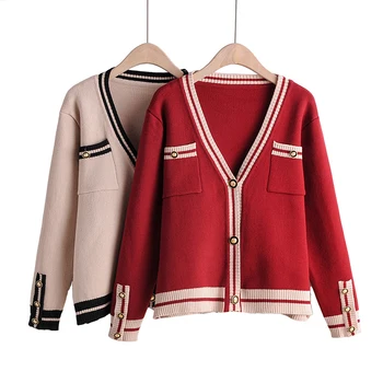 

2019 Women New Arrival Sweater Knitted With Two Pockets Cardigan High Quality Female Outwear Cardigans