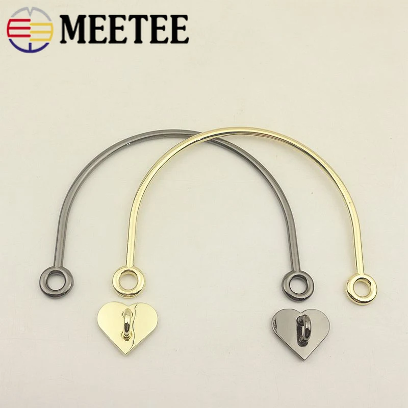 2pcs Metal Bag Handle Buckles For Women Handbag Lock Decoration Shoulder Bags Kiss Clasp Handles Clutch DIY Craft