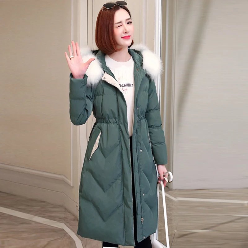 Зимняя женская куртка, мода 20189, парки, mujer, новое длинное пальто, женская куртка, толстая шапка, воротник большой меховой воротник, женские зимние пальто