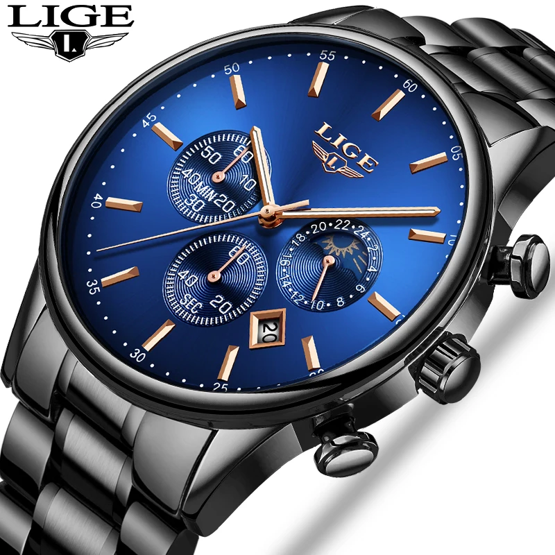 

LIGE New Mens Watches Casual Fashion Sport Watch Men Top Brand Luxury Business Waterproof Quartz watch Relogio Masculino+Box