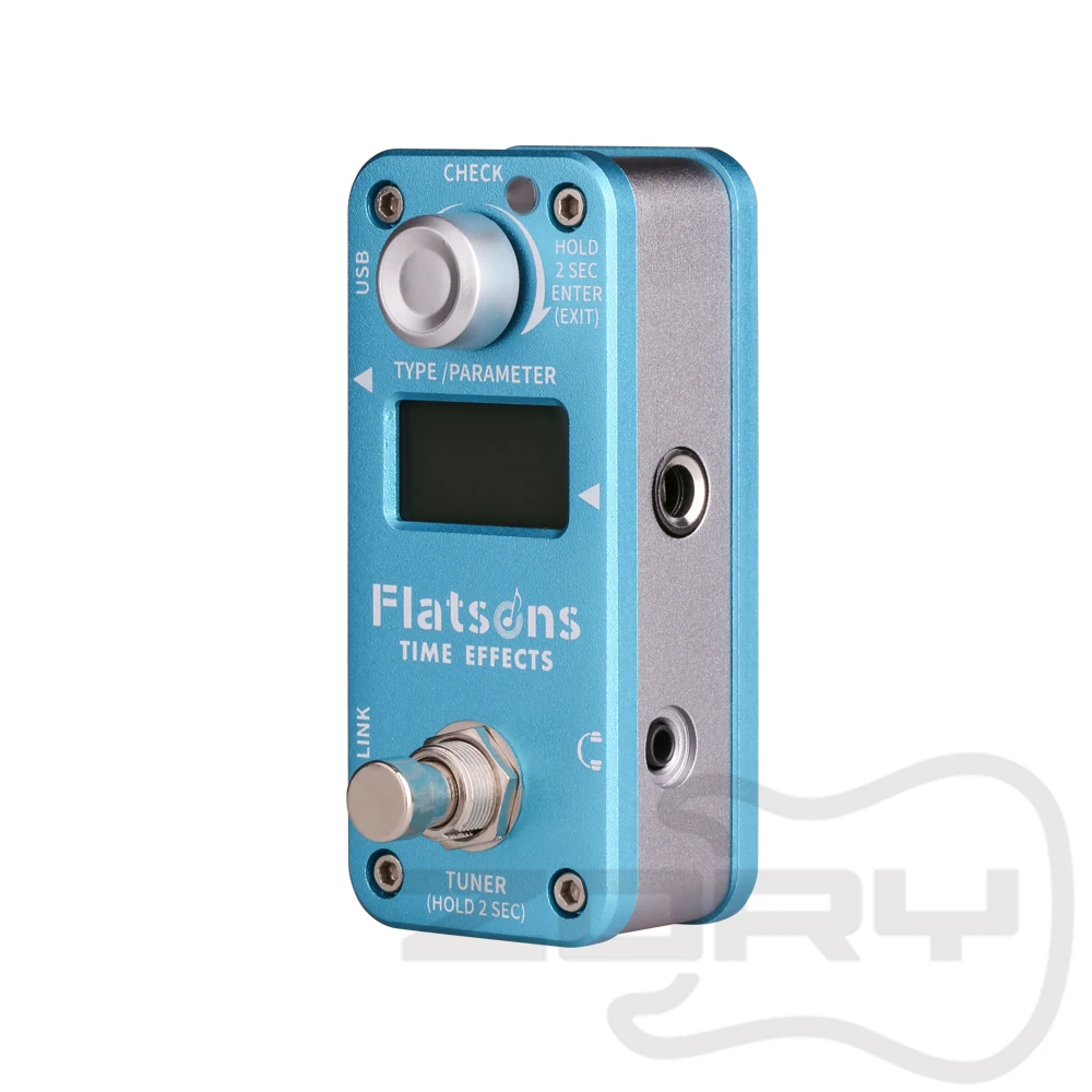 Flatsons guitar processor time effect pedal built in delay reverb multi effect tuning function metal guitar accessories