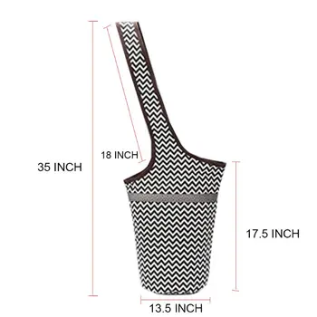 

New Portable Printed Canvas Yoga Mat Bag Multi-function Shoulder Storage Case with Zipper Pocket qyh