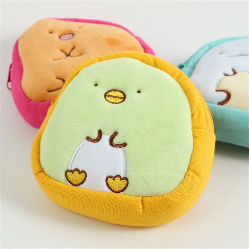 Sumikko Gurashi Plush Purses Coin Bag Japan Anime San-X Corner Bio Cartoon Animals Plush Backpack Key Small items Storage Bags  (8)