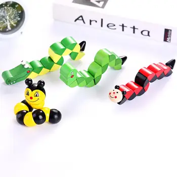 

Cartoon Wooden Twist Insect Bee Snake Flexible Puzzles Educational Kids Toy New