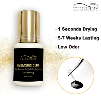

GTGDHNY 10ml Eyelash Glue 1 Seconds Fast Drying Eyelashes Extension Glue Pro Lashes Glue Black Adhesive Retention Long Last