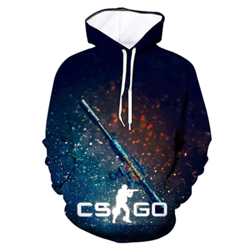 Модная Осенняя новинка мужская толстовка с капюшоном для игр CS GO 3D принт мужчин